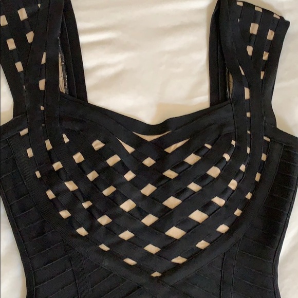 Herve Leger Sweetheart Black Bandage Dress - Picture 3 of 7